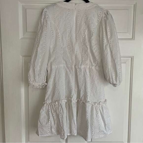 Karlie Eyelet Mini Dress White - Picture 2 of 10